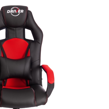 Кресло Tetchair DRIVER 22 кож/зам/ткань, черный/красный, 36-6/TW-08