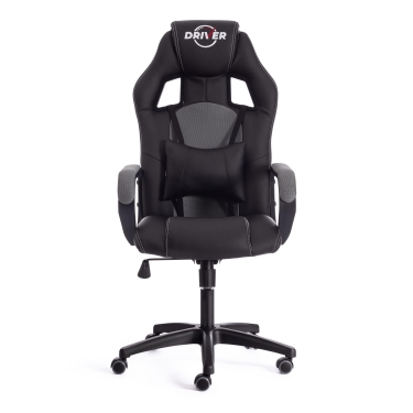 Кресло Tetchair DRIVER 22 кож/зам/ткань, черный/серый, 36-6/TW-12