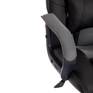 Кресло Tetchair DRIVER 22 кож/зам/ткань, черный/серый, 36-6/TW-12