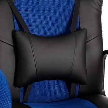 Кресло Tetchair DRIVER 22 кож/зам/ткань, черный/синий, 36-6/TW-10