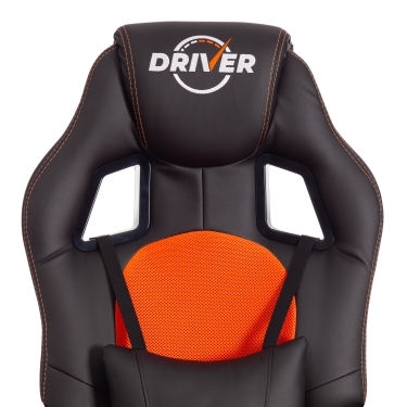 Кресло Tetchair DRIVER 22 кож/зам/ткань, черный/оранжевый, 36-6/TW-07