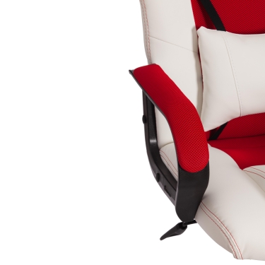 Кресло Tetchair DRIVER 22 кож/зам/ткань, белый/красный, 36-01/TW-08
