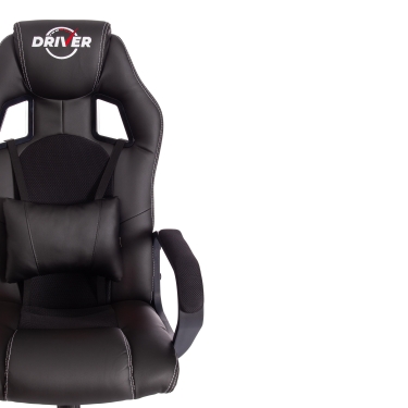 Кресло Tetchair DRIVER 22 кож/зам/ткань, черный/черный , 36-6/TW-11