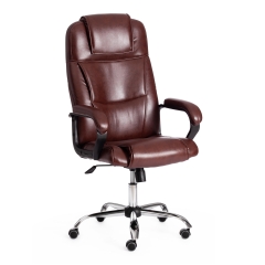 Кресло Tetchair BERGAMO хром 22 кож/зам, коричневый, 2 TONE