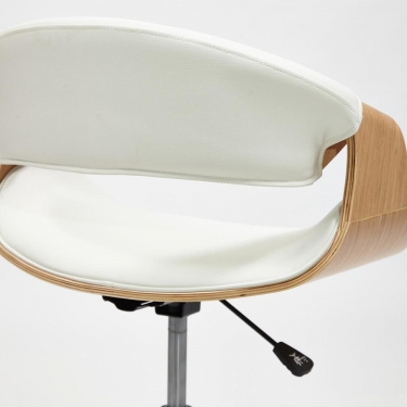 Кресло Tetchair BEND натуральный, кож/зам белый