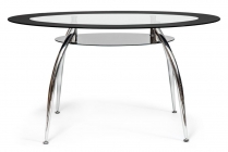 Стол Tetchair SADLER mod. 445 металл/стекло 8мм, 140х80х75см, хром/черный