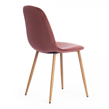 Стул Tetchair BREEZE mod. 4724 металл/вельвет, 44х48х87см, коралловый/натуральное дерево
