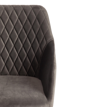 Кресло Tetchair BREMO mod. 708 ткань/металл, 58х55х83 см, высота до сиденья 48 см, серый barkhat 26/черный