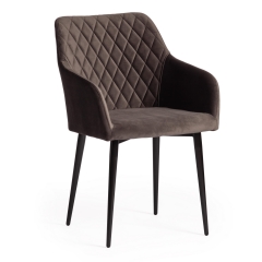 Кресло Tetchair BREMO mod. 708 ткань/металл, 58х55х83 см, высота до сиденья 48 см, темно-серый barkhat 14/черный
