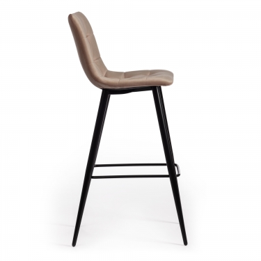 Стул барный Tetchair CHILLY mod.7095б ткань/металл, 53х44х104 см, высота до сиденья 76 см, бежевый barkhat 5/черный