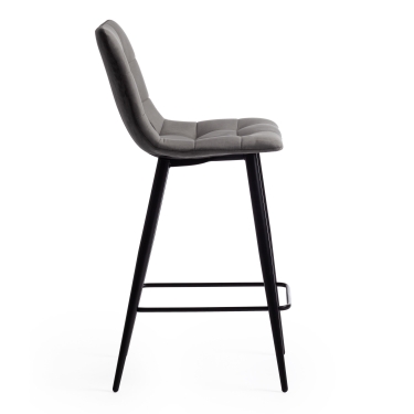 Стул полубарный Tetchair CHILLY mod. 7095пб ткань/металл, 53x44x94 см, высота до сиденья 66 см, серый barkhat 26/черный