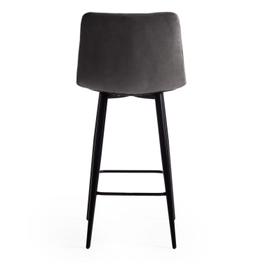 Стул полубарный Tetchair CHILLY mod. 7095пб ткань/металл, 53x44x94 см, высота до сиденья 66 см, серый barkhat 26/черный