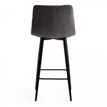 Стул полубарный Tetchair CHILLY mod. 7095пб ткань/металл, 53x44x94 см, высота до сиденья 66 см, серый barkhat 26/черный