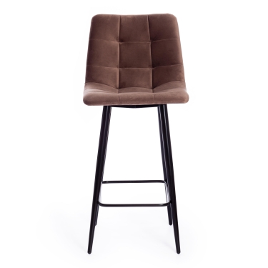 Стул полубарный Tetchair CHILLY mod. 7095пб ткань/металл, 53x44x94 см, высота до сиденья 66 см, коричневый barkhat 12/черный