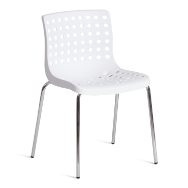 Стул Tetchair SKALBERG mod. C-084-A металл/пластик, 46 х 56 х 79 см, White белый / Chrome хром