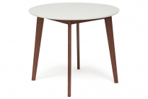 Стол обеденный Tetchair BOSCO Боско основание бук, столешница мдф, D900, Белый + Коричневый