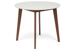 Стол обеденный Tetchair BOSCO Боско основание бук, столешница мдф, D900, Белый + Коричневый