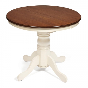 Стол Tetchair NAVARRESE mod. E-R36R+12AV NMO-2A дерево гевея/мдф, 90+30х76см, rustic oak+cream дуб+кремовый