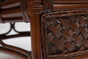 Кресло-качалка Tetchair ANDREA Relax Medium /с подушкой/ Pecan Washed античн. орех, Ткань рубчик, цвет кремовый