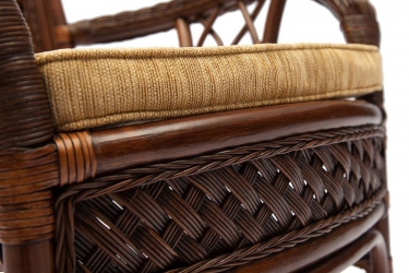 Кресло-качалка Tetchair ANDREA Relax Medium /с подушкой/ Pecan Washed античн. орех, Ткань рубчик, цвет кремовый
