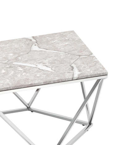 Журнальный столик Stool Group Авалон silver 12266 Серый мрамор