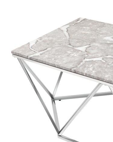 Журнальный столик Stool Group Авалон silver 12266 Серый мрамор
