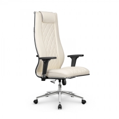 Кресло руководителя Метта Мetta L 1m 50M/2D Infinity Easy Clean MPES Комплект 9 Молочное