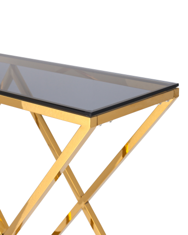 Консоль Stool Group ИНСИГНИЯ 11530 Золото стекло smoke