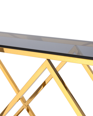 Консоль Stool Group ИНСИГНИЯ 11530 Золото стекло smoke