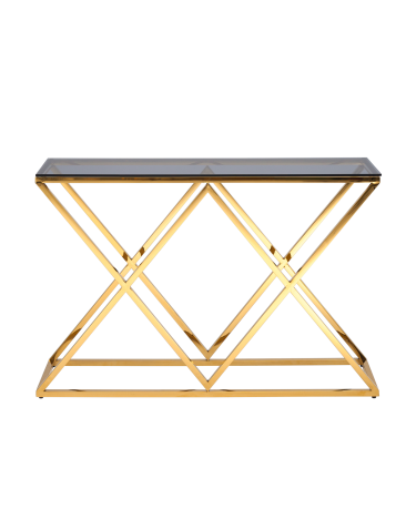 Консоль Stool Group ИНСИГНИЯ 11530 Золото стекло smoke