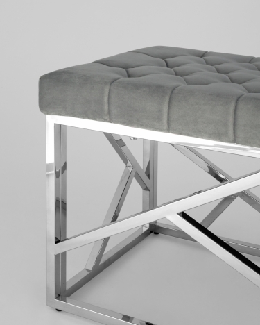Банкетка Stool Group АРТ ДЕКО велюр Серый