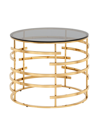 Журнальный столик Stool Group Инфлюэнс 6060 стекло smoke сталь Золото