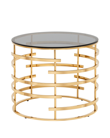 Журнальный столик Stool Group Инфлюэнс 6060 стекло smoke сталь Золото
