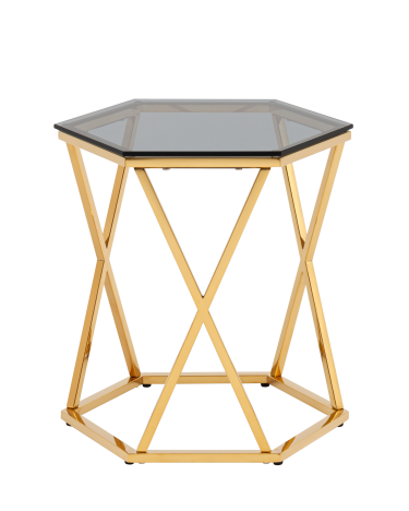 Журнальный столик Stool Group Круз 4842 стекло smoke сталь Золото