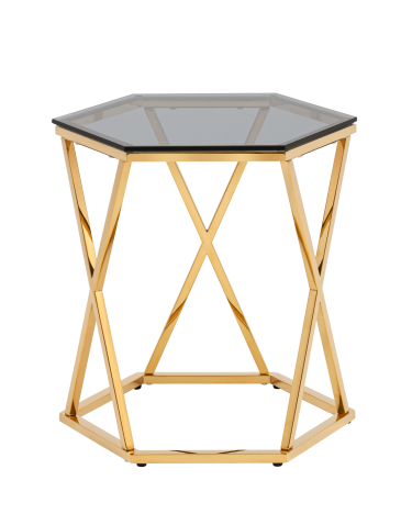 Журнальный столик Stool Group Круз 4842 стекло smoke сталь Золото