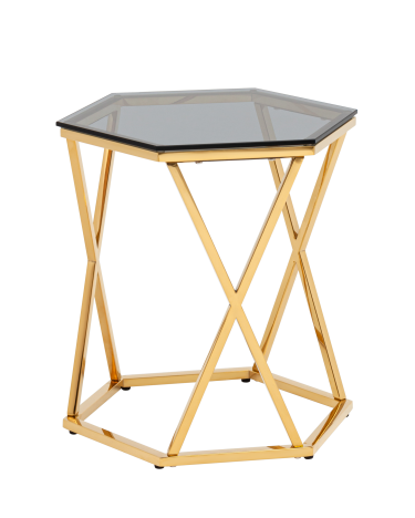 Журнальный столик Stool Group Круз 4842 стекло smoke сталь Золото