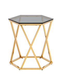 Журнальный столик Stool Group Круз 4842 стекло smoke сталь Золото