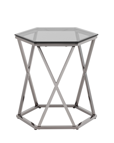 Журнальный столик Stool Group Круз 4842 стекло smoke сталь Темный хром