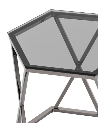 Журнальный столик Stool Group Круз 4842 стекло smoke сталь Темный хром