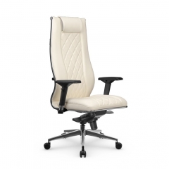Кресло руководителя Метта МЕТТА L 1m 50M/4D Infinity Easy Clean MPES Комплект 2 Молочное