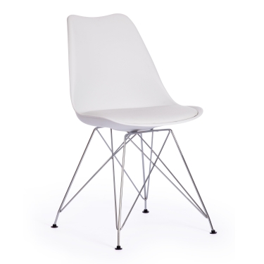 Стул Tetchair TULIP IRON CHAIR mod.EC-123 металл/пластик, 54,54883,5см, white белый