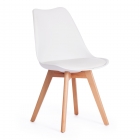 Стул Tetchair TULIP mod. 73 дерево/пластик/ПУ, 48.552.583cм, белый