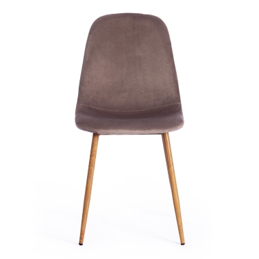 Стул Tetchair BREEZE mod. 4724 металл/вельвет, 44х48х87см, серо-бежевый/натуральное дерево