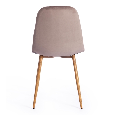 Стул Tetchair BREEZE mod. 4724 металл/вельвет, 44х48х87см, серо-бежевый/натуральное дерево
