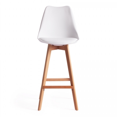 Стул барный Tetchair TULIP BAR mod. C1014H пластик/дерево, 57 х 48 х 104 см, белый 018 /натуральный