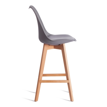 Стул барный Tetchair TULIP BAR mod. C1014H пластик/дерево, 57 х 48 х 104 см, серый 024 /натуральный