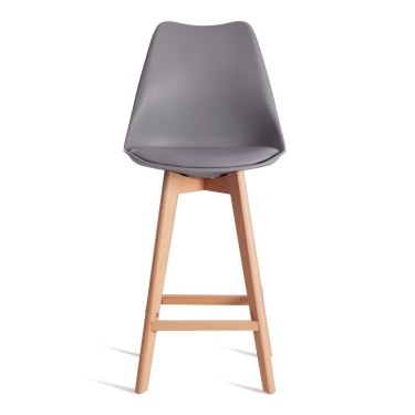 Стул барный Tetchair TULIP BAR mod. C1014H пластик/дерево, 57 х 48 х 104 см, серый 024 /натуральный