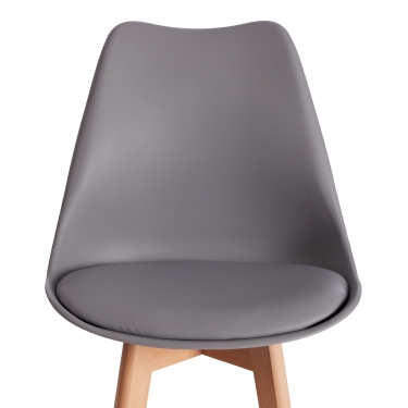 Стул барный Tetchair TULIP BAR mod. C1014H пластик/дерево, 57 х 48 х 104 см, серый 024 /натуральный