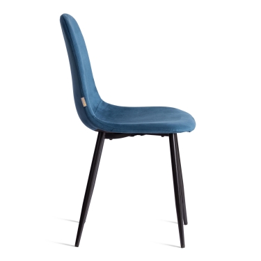Стул Tetchair BREEZE mod. 4724 вельвет/металл, 44 х 53 х 87 см, Blue синий HLR63 / черный