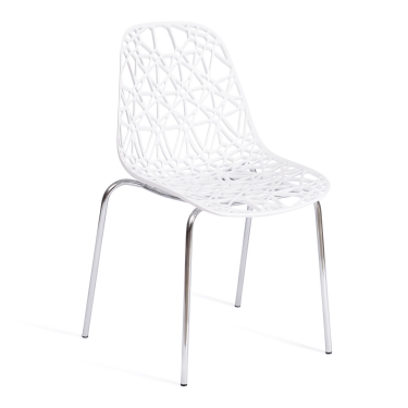 Стул Tetchair CRISPY mod. 61 металл, пластик, 44 x 56.5 x 80 см, White белый 11954/хром